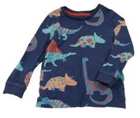 Tmavomodré triko s dinosaury M&S