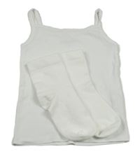 2set - Bílá košilka + bílé ponožky