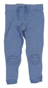 Modré melírované lehké tepláky s lvy F&F