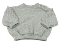 Šedá melírovaná žebrovaná oversize mikina George