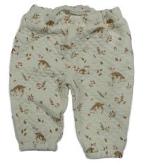 Smetanové prošívané tepláky se srnkami a listy C&A