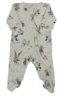 Bílý květovaný overal se zvířaty Next
