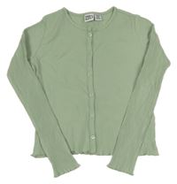 Zelené žebrované propínací triko L&D