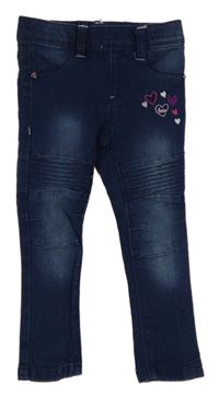 Tmavomodré džegíny se srdíčky Kiki&Koko