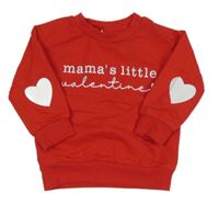 Červená mikina s nápisem