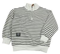 Bílo-černá pruhovaná mikina