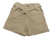Nové - Pískové riflové paper bag kraťasy s páskem Tu