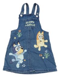 Modré riflové laclové šaty s Bluey a Bingem George