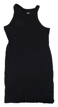 Černé žebrované elastické šaty H&M