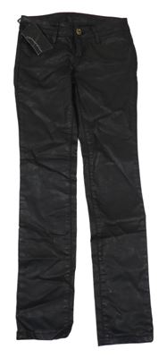 Nové - Černé skinny kalhoty koženkového vzhledu