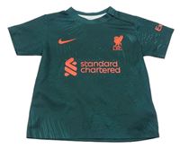 Zelené vzorované sportovní funkční fotbalové tričko s FC Liverpool Nike