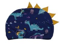Tmavomodrá plavecká čepice s dinosaury a ostny 
