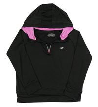 Černo-růžová sportovní mikina s kapucí Primark