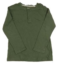 Tmavozelené žebrované triko Tu