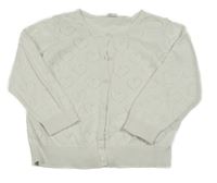 Smetanový perforovaný propínací lehký svetr H&M