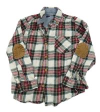 Zeleno-červeno-bílá kostkovaná flanelová košile Next