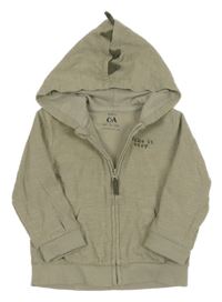 Světlekhaki propínací mikina s kapucí s ostny C&A