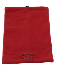 Červený fleecový nákrčník s nápisem 