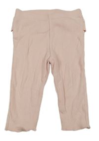 Světlerůžové žebrované legíny s volánkem H&M