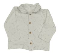 Bílé vzorované propínací pyžamové triko 