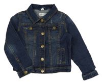 Tmavomodrá riflová bunda s kapsami 