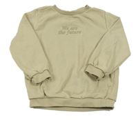 Světlebéžová mikina s nápisem Tu