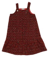 Červeno-černé vzorované úpletové laclové šaty Matalan