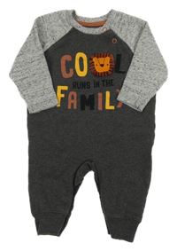 Tmavošedý teplákový overal s nápisem Primark