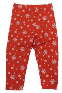 Červené legíny s vločkami F&F