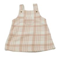 Růžovo-bílé kostkované laclové fleecové šaty George