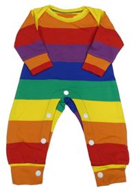 Barevný pruhovaný overal 