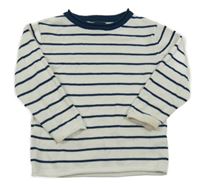 Bílo-petrolejový pruhovaný lehký svetr Next