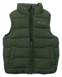Tmavozelená šusťáková zateplená vesta Mountain Warehouse
