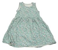 Zeleno-smetanové květované bavlněné šaty George