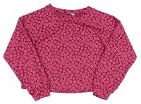 Starorůžovo-růžová květovaná crop mikina Matalan