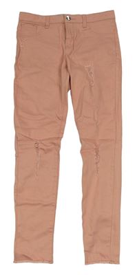 Starorůžové skinny rifle s prodíráním Denim Co.