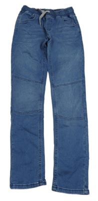 Světlemodré teplákové slim fit rifle