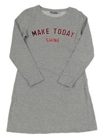 Šedé teplákové šaty s nápisy Pepperts