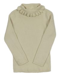 Smetanový žebrovaný svetrový rolák George