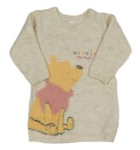 Béžové svetrové šaty s Medvídkem Pú Primark