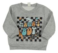 Šedá mikina s nápisem a skateboardem Shein