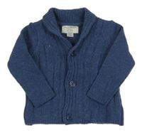 Tmavomodrý vzorovaný vlněný propínací svetr Chicco