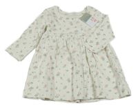 Nové - Bílé žebrované květované šaty Primark