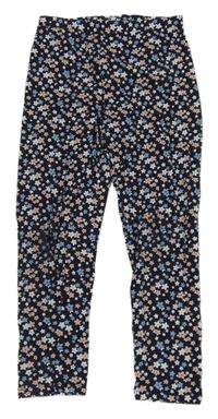 Tmavomodré květované legíny Matalan