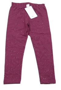 Nové - Fialové třpytivé legíny Topolino