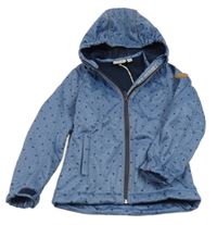 Modrá puntíkatá softshellová bunda s kapucí Alive