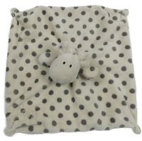Béžovo-šedý puntíkatý plyšový usínáček s plyšákem 