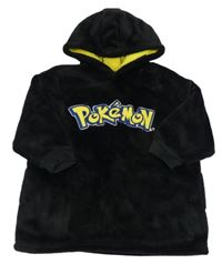 Černá plyšová oversize mikina s Pikachuem a kapucí Primark