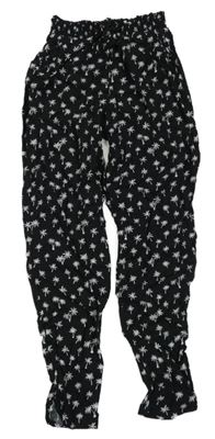 Černo-bílé lehké kalhoty s palmami H&M