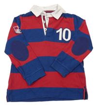 Červeno-modré pruhované polo triko s číslem John Lewis